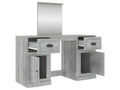 Coiffeuse avec miroir Calmetop gris 130x50x132.5 cm 35115WCOS