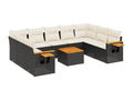 Salon de jardin 10 pcs avec coussins noir résine tressée 25442OSQE