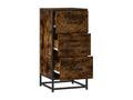 Buffet chêne fumé 35,5x35x76 cm bois d'ingénierie et métal 30307TOFW