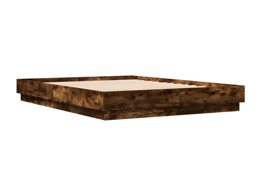 Cadre de lit sans matelas chêne fumé 160x200 cm 28665JLYF