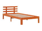 Lit bibliothèque sans matelas cire marron 90x190 cm pin massif 12700JTFJ