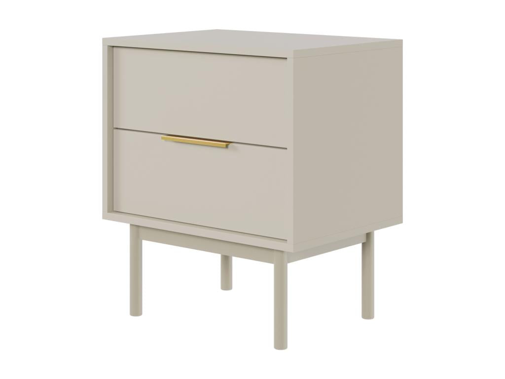 Table de chevet - 54 cm - avec deux tiroirs - Nidchicshop gris-beige - Nidchicshop 09178GHEN