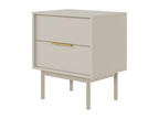 Table de chevet - 54 cm - avec deux tiroirs - Nidchicshop gris-beige - Nidchicshop 09178GHEN