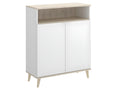 Buffet Meuble de cuisine coloris blanc/naturel - Longueur 79 x Profondeur 40 x Hauteur 102 cm 67304PFEZ
