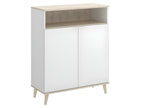 Buffet Meuble de cuisine coloris blanc/naturel - Longueur 79 x Profondeur 40 x Hauteur 102 cm 67304PFEZ