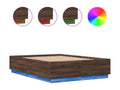 Cadre de lit avec Nidchicshopères LED chêne marron 120x200 cm 26494BXHY