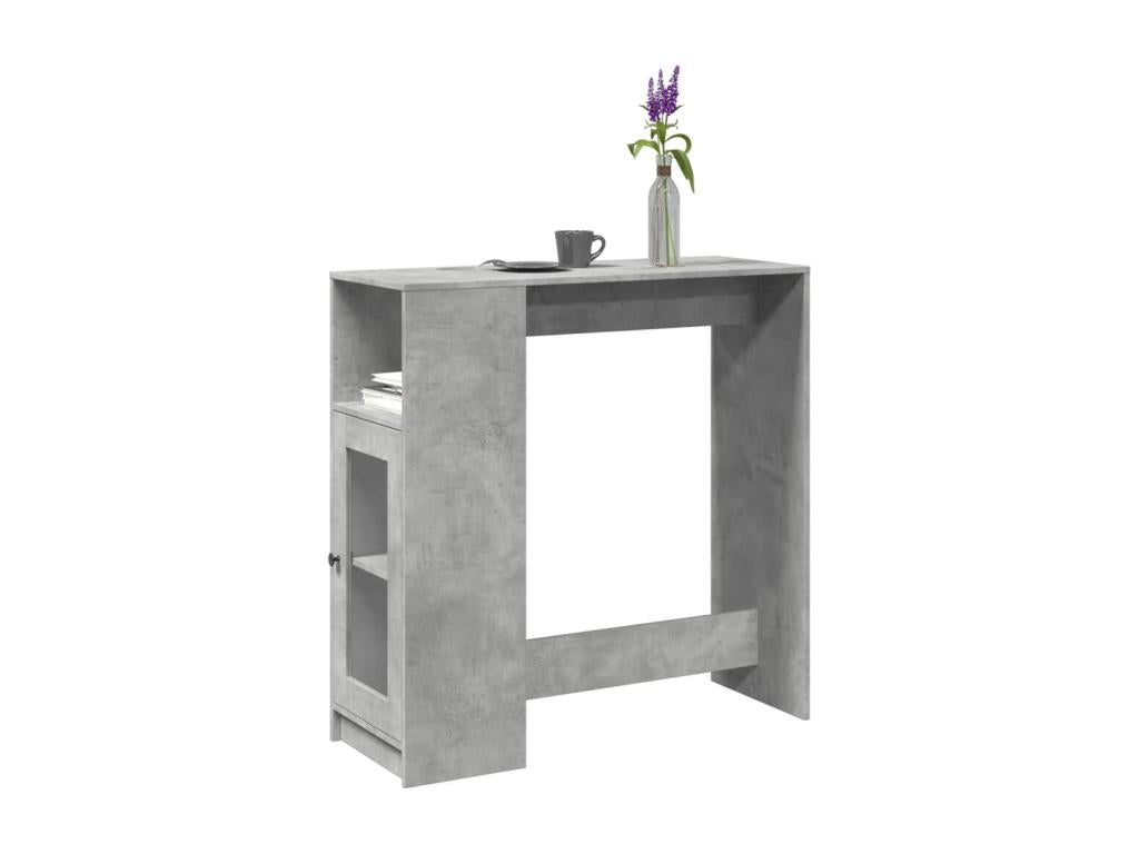 Table de bar avec étagères gris béton bois d'ingénierie 82910RUPG
