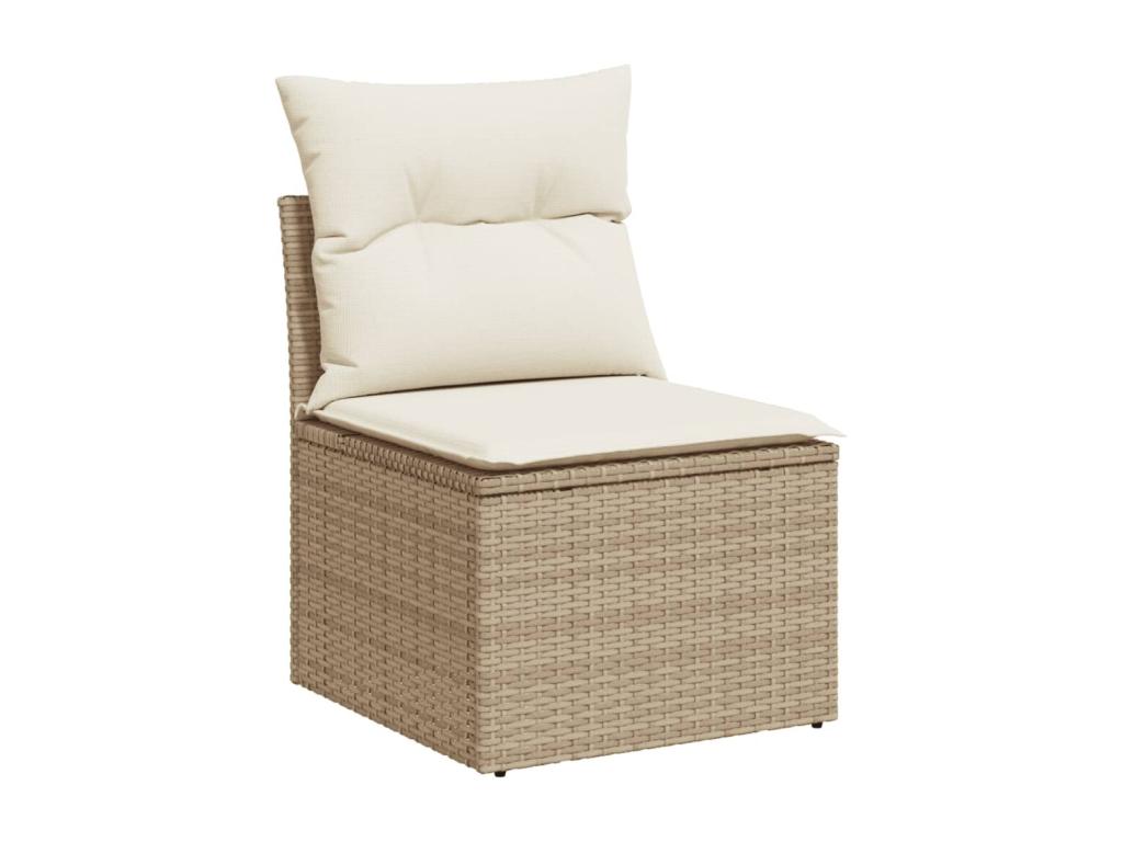 Salon de jardin avec coussins 13 pcs beige résine tressée 39386SMYR