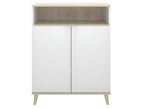 Buffet Meuble de cuisine coloris blanc/naturel - Longueur 79 x Profondeur 40 x Hauteur 102 cm 67304PFEZ
