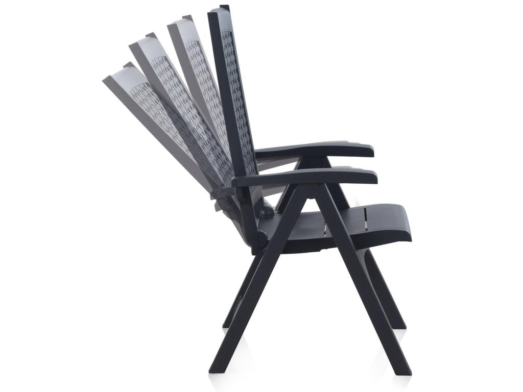 Fauteuil multipositions en métal anthracite 63x85x108 cm 33516IGWT