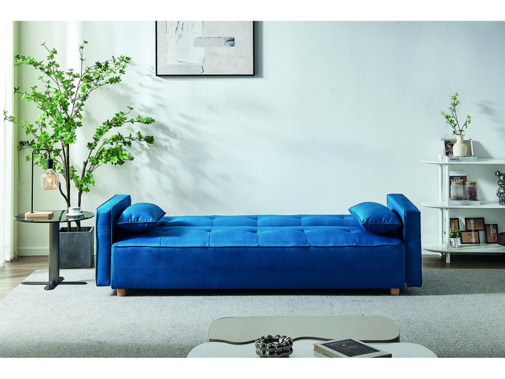 Canapé scandinave convertible 3 places bleu canard Calmetop 10951ICBF