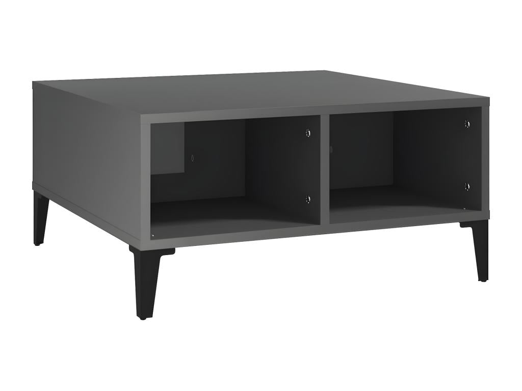 Table basse gris brillant 60x60x30 cm bois d'ingénierie 78185JJOC
