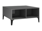 Table basse gris brillant 60x60x30 cm bois d'ingénierie 78185JJOC