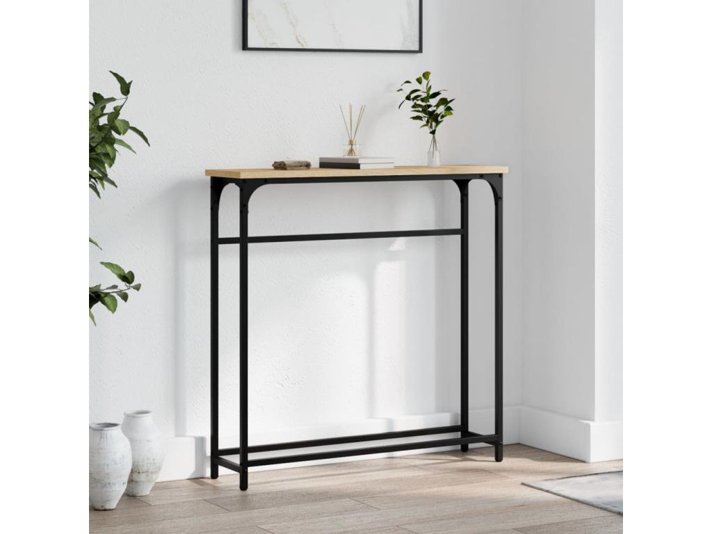 Table console chêne Nidchicshop 75x19.5x75 bois d'ingénierie 05543QWDU