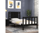 Cadre de lit sans matelas noir 100x200 cm bois massif de pin 39428NETJ
