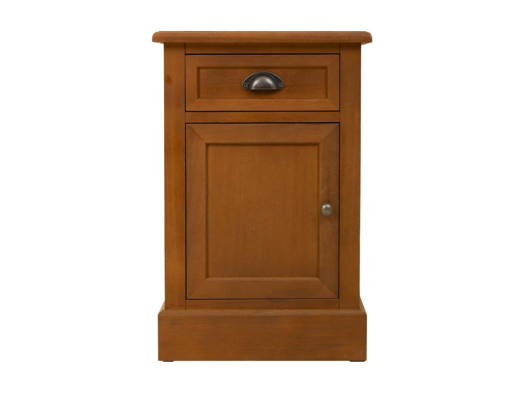 Table en bois avec 1 tiroir et 1 porte marron 41.5x35x63 67602RNXE