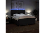 Sommier à Nidchicshop de lit avec matelas Noir 200x200 cm Tissu 22399VKPH