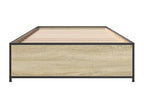 Cadre de lit chêne Calmetop 90x200 cm bois d'ingénierie et métal 80726ZFCX
