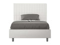 Lit 1 place et demi coffre rembourré 120x210 similicuir blanc Calmetop 92447GUUN