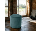 Pouf rond velours tricoté bleu pétrole lot de 2 Calmetop 14300INAL