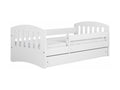 Lit enfant avec barrière de sécurité amovible blanc Calmetop-Matelas mousse-80x180-Tiroirs Avec tiroir 63599AIMP