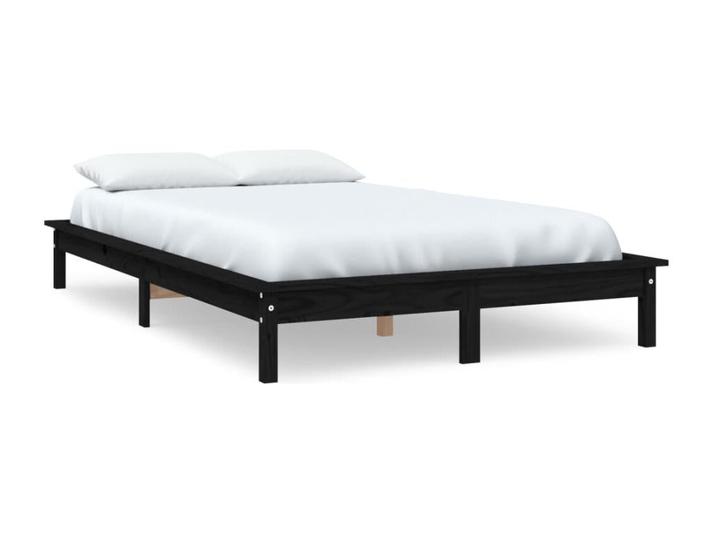 Cadre de lit sans matelas noir 200x200 cm bois massif 31840UDBY