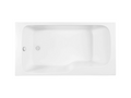 Baignoire bain douche Nidchicshop antidérapant version Gauche 160x85cm Blanc mat 25384PBKR