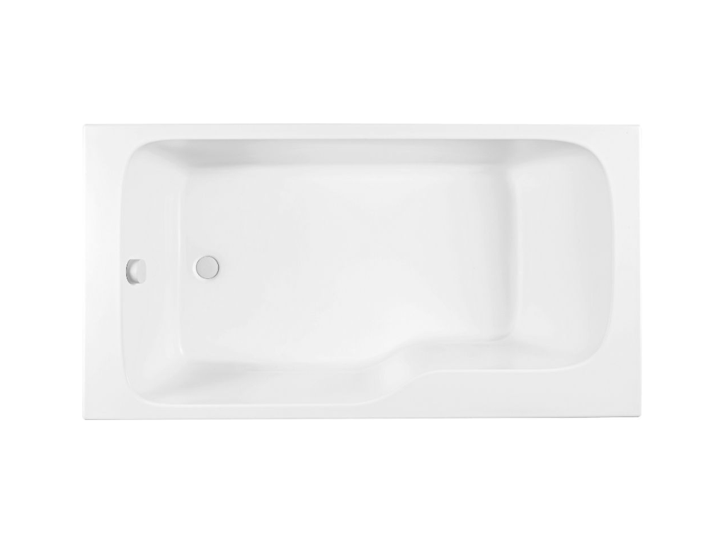 Baignoire bain douche Nidchicshop antidérapant version Gauche 160x85cm Blanc mat 25384PBKR