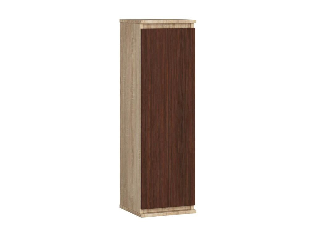 Vitrine armoire Nidchicshop L30 Chêne Nidchicshop 30 cm 1 porte façade Wengé 3 étagères 30x30x99 cm 67897LYRY