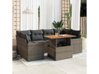 Salon de jardin avec coussins 7 pièces gris résine tressée 82415OXRU