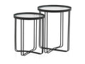 Ensemble de 2 tables d'appoint en métal avec verre 49239HVYU