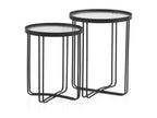 Ensemble de 2 tables d'appoint en métal avec verre 49239HVYU