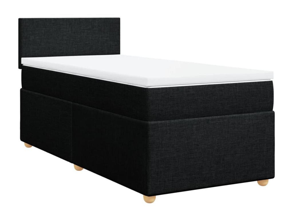Sommier à Nidchicshop de lit avec matelas Noir 90x190 cm Tissu 02568OKOE