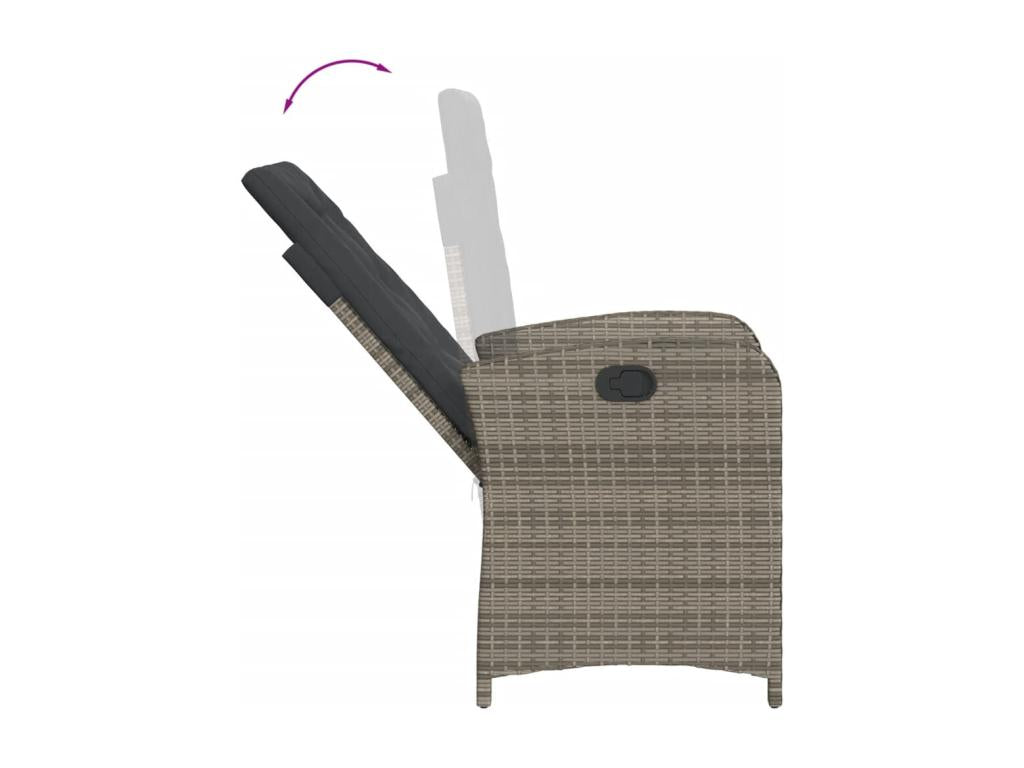 Ensemble à manger de jardin 5 pièces coussins gris résine tressée 21698HFRE