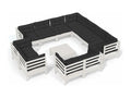 Salon de jardin 12 pcs avec coussins Blanc Bois de pin solide 5 45040MLTZ