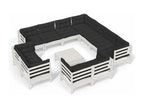 Salon de jardin 12 pcs avec coussins Blanc Bois de pin solide 5 45040MLTZ