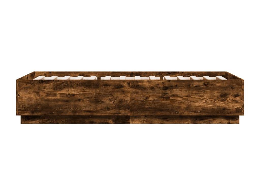 Cadre de lit chêne fumé 100x200 bois d'ingénierie 50416UXEB