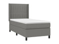 Lit à sommier tapissier et matelas Gris foncé 90x190 cm Tissu 30890THQY