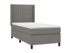 Lit à sommier tapissier et matelas Gris foncé 90x190 cm Tissu 30890THQY