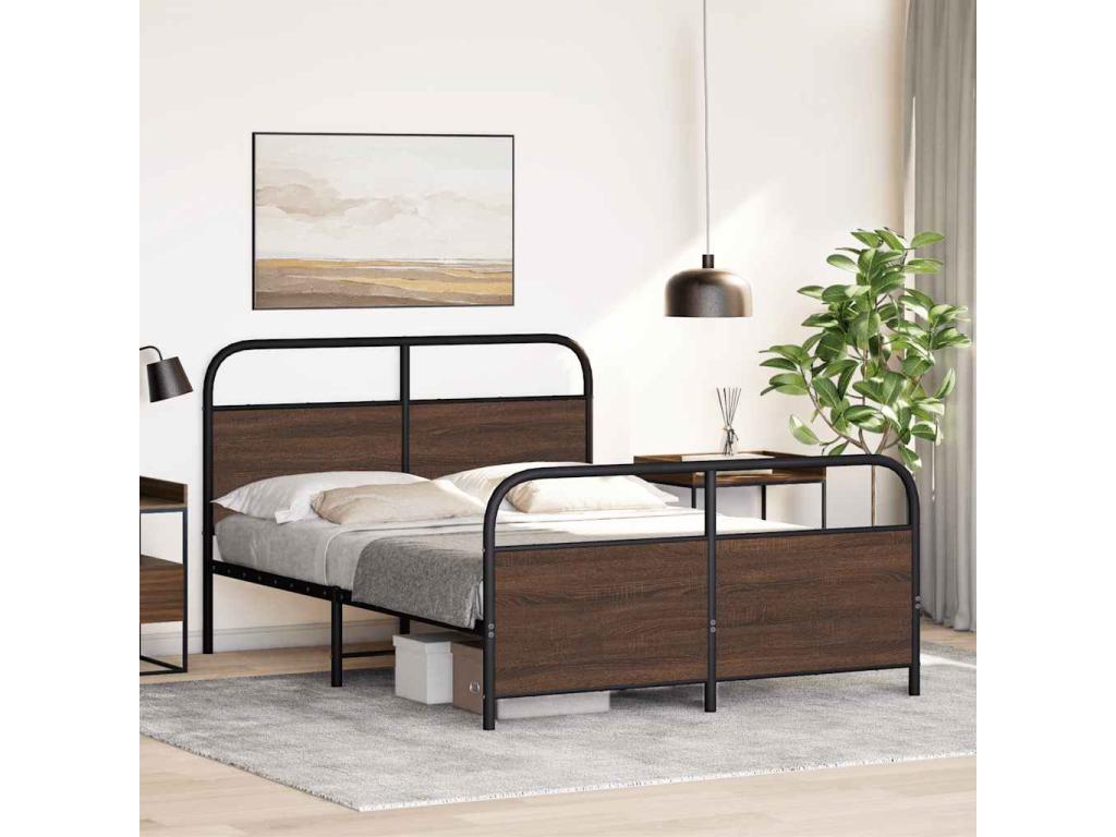 Cadre de lit sans matelas 120x190 cm chêne marron 82867MFWJ