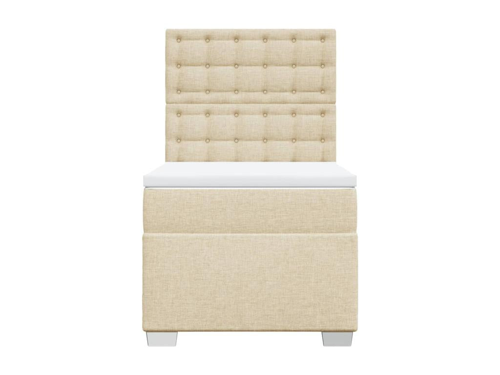 Sommier à Calmetop de lit avec matelas Crème 80x200 cm Tissu 86996OGRH
