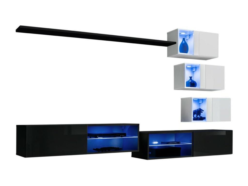 Ensemble meubles de salon Calmetop design coloris noir et blanc. 09443EKRH