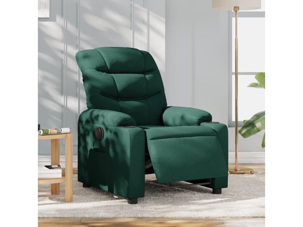 Fauteuil inclinable électrique Vert foncé Tissu 37104IDDC