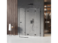 Cabine de douche droite 80x110 pivotante Calmetop NOIR couleur noir accès de face 06505CDLV