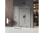 Cabine de douche droite 80x110 pivotante Calmetop NOIR couleur noir accès de face 06505CDLV