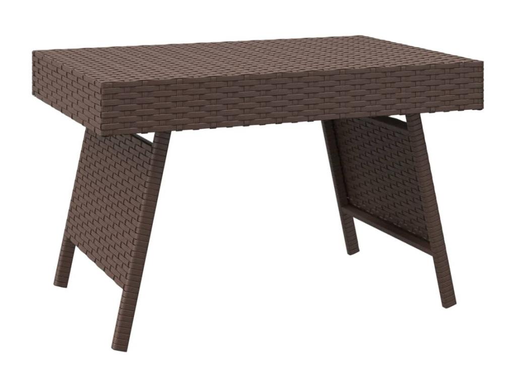 Table d'appoint pliable marron 60x40x38 cm résine tressée 92467GEXO