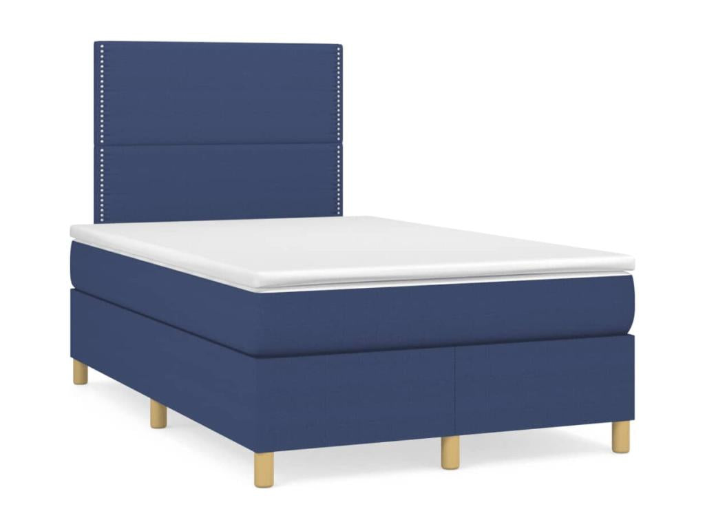 Sommier à Calmetop de lit avec matelas bleu 120x190 tissu 43878VUWR