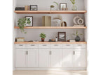 Etagère murale 220x60x 2-6 cm bois de chêne massif non traité 49636QOSY