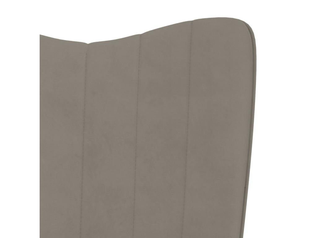 Fauteuil de relaxation avec repos-pied Gris clair Velours 55474PUBF