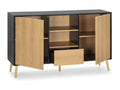 Buffet Nidchicshop 2 portes 1 tiroir coloris noir/bois 08874CWTY